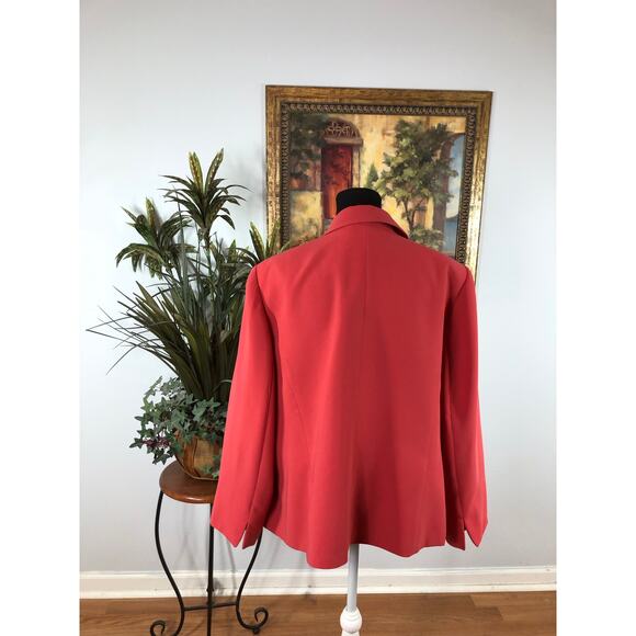 Collection For Le Suit Women Plus 20W Red Lapel Notch Collar 3 Buttons Closure - Picture 3 of 9